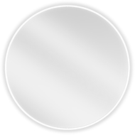 Mexen Loft round bathroom mirror 70 cm, white frame - 9850-070-070-000-20