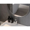 Mexen Loft 80 cm round bathroom mirror, inox frame - 9850-080-080-000-10