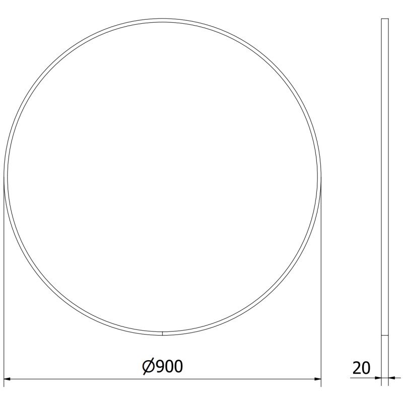 Mexen Loft round bathroom mirror 90 cm, white frame - 9850-090-090-000-20