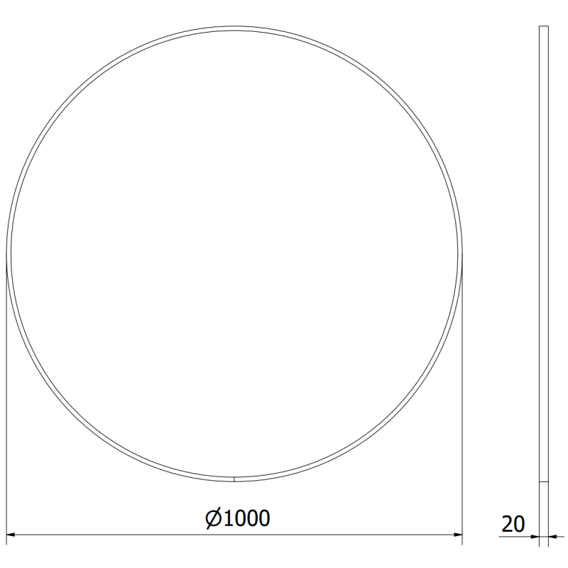 Mexen Loft round bathroom mirror 100 cm, white frame - 9850-100-100-000-20