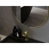 Mexen Loft bathroom round mirror 100 cm, gold frame - 9850-100-100-000-50