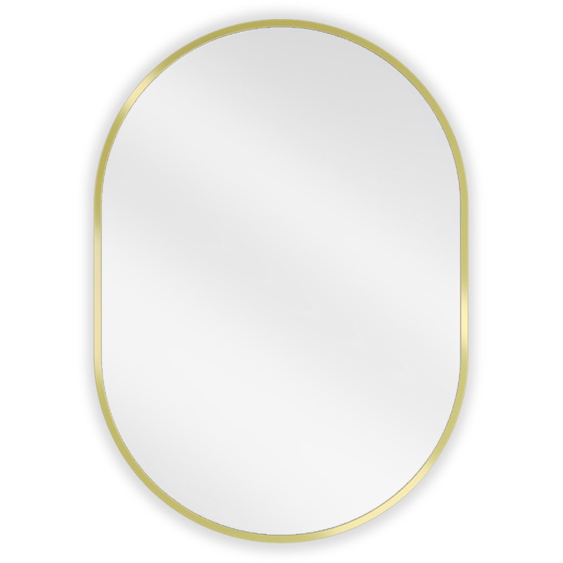 Mexen Loft oval bathroom mirror 70 x 50 cm, gold frame - 9851-070-050-000-50