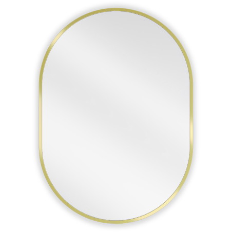 Mexen Loft oval bathroom mirror 70 x 50 cm, gold frame - 9851-070-050-000-50