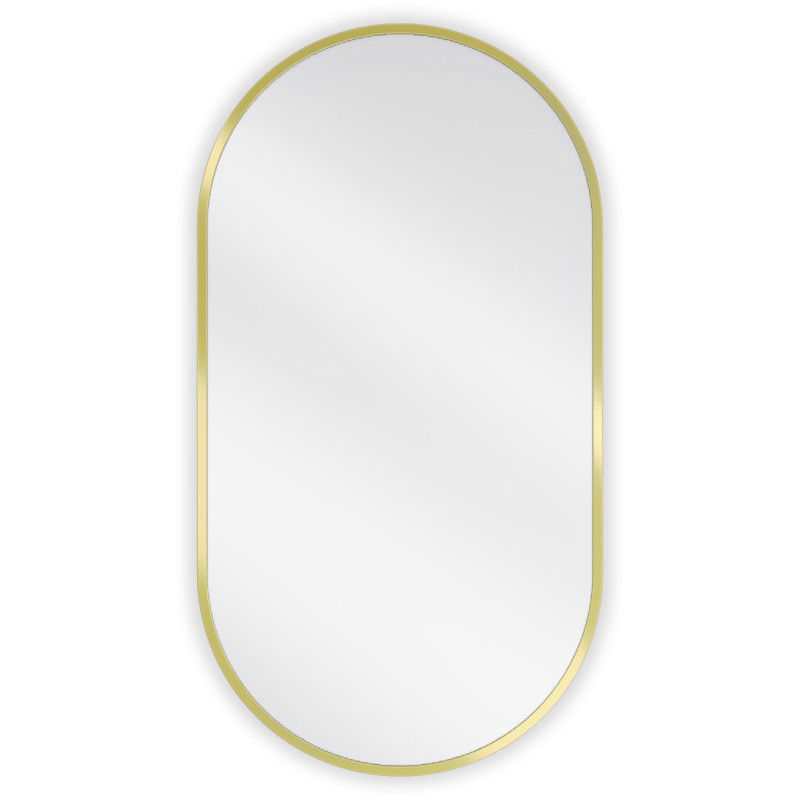 Mexen Loft bathroom oval mirror 75 x 40 cm, gold frame - 9851-075-040-000-50