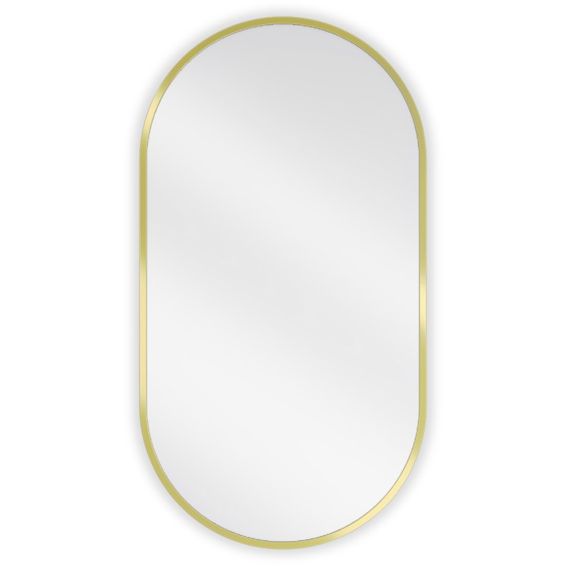 Mexen Loft oval bathroom mirror 75 x 40 cm, brushed gold frame - 9851-075-040-000-50