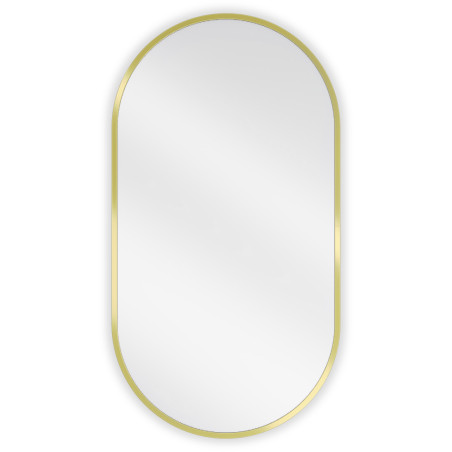 Mexen Loft oval bathroom mirror 75 x 40 cm, brushed gold frame - 9851-075-040-000-50
