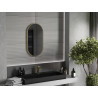 Mexen Loft oval bathroom mirror 75 x 40 cm, brushed gold frame - 9851-075-040-000-50