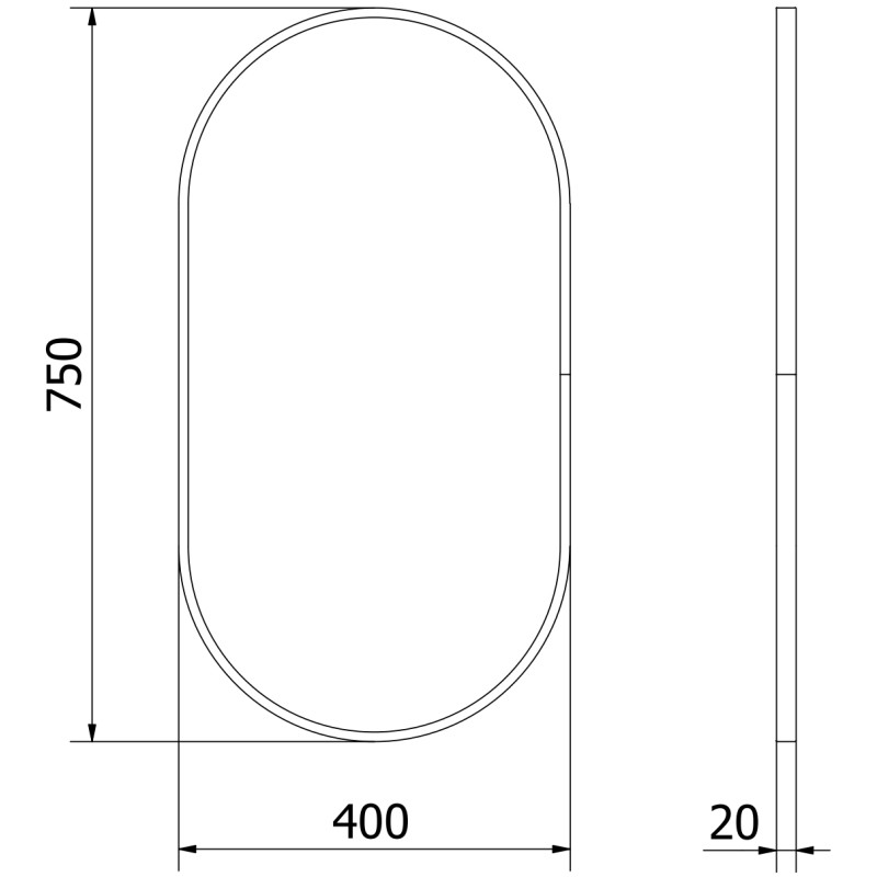 Mexen Loft oval bathroom mirror 75 x 40 cm, brushed gold frame - 9851-075-040-000-50