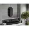 Mexen Loft Oval Bathroom Mirror 75 x 40 cm, Black Frame - 9851-075-040-000-70