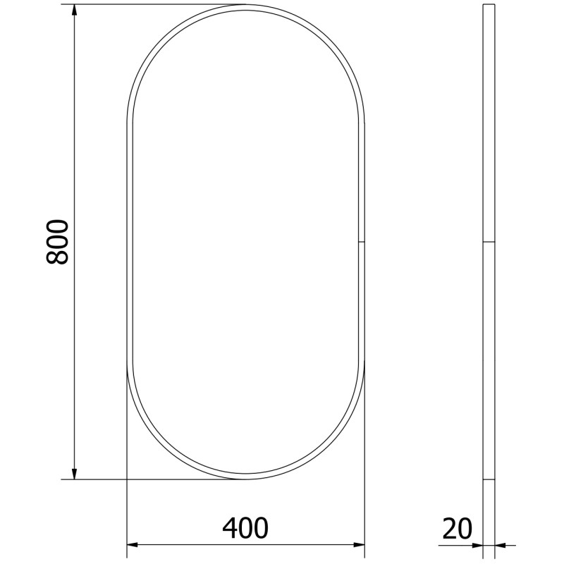 Mexen Loft Oval bathroom mirror 80 x 40 cm, brushed gold frame - 9851-080-040-000-50