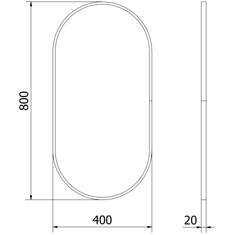 Mexen Loft oval bathroom mirror 80 x 40 cm, gold frame - 9851-080-040-000-50