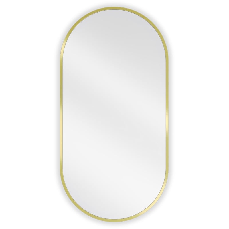 Mexen Loft bathroom mirror oval 80 x 40 cm, gold frame - 9851-080-040-000-50