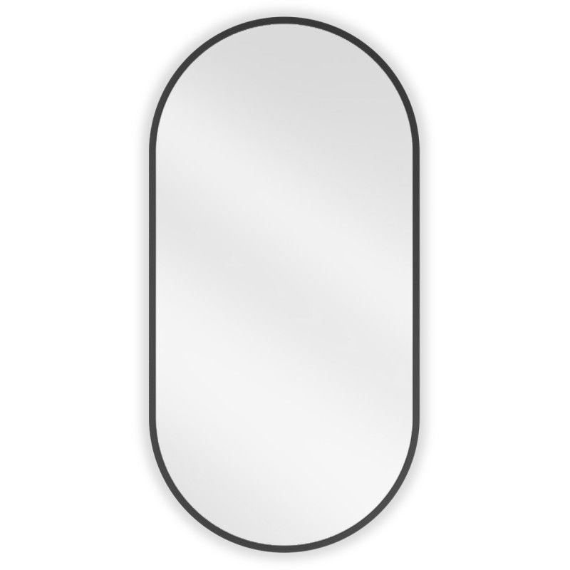 Mexen Loft oval bathroom mirror 80 x 40 cm, black frame - 9851-080-040-000-70