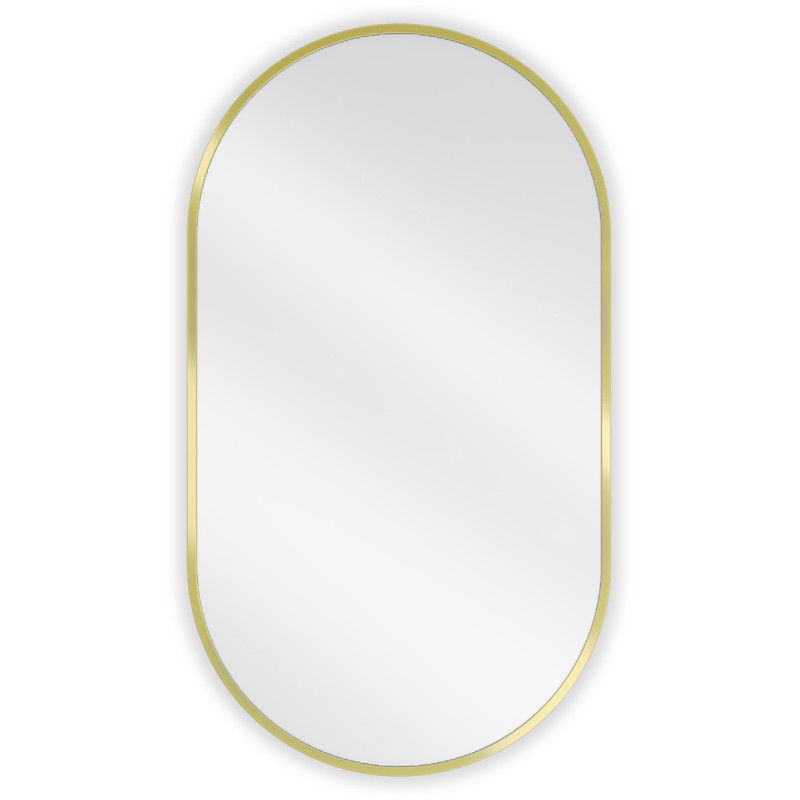 Mexen Loft bathroom oval mirror 80 x 45 cm, gold frame - 9851-080-045-000-50