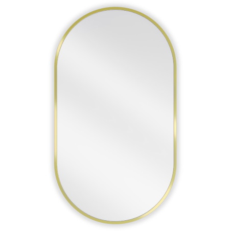 Mexen Loft Oval Bathroom Mirror 80 x 45 cm, Brushed Gold Frame - 9851-080-045-000-50