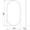 Mexen Loft oval bathroom mirror 80 x 45 cm, black frame - 9851-080-045-000-70