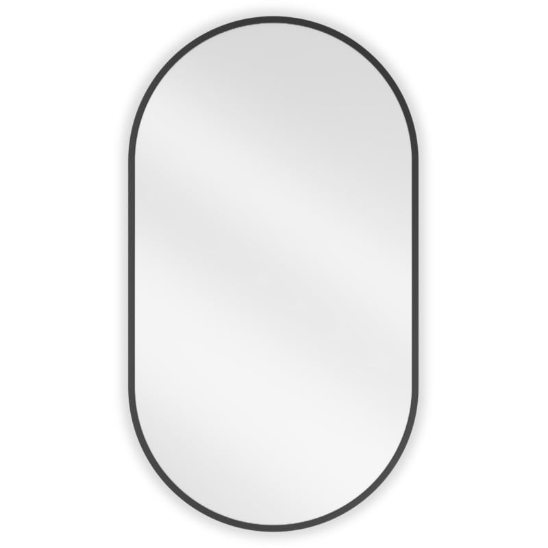 Mexen Loft oval bathroom mirror 80 x 45 cm, black frame - 9851-080-045-000-70