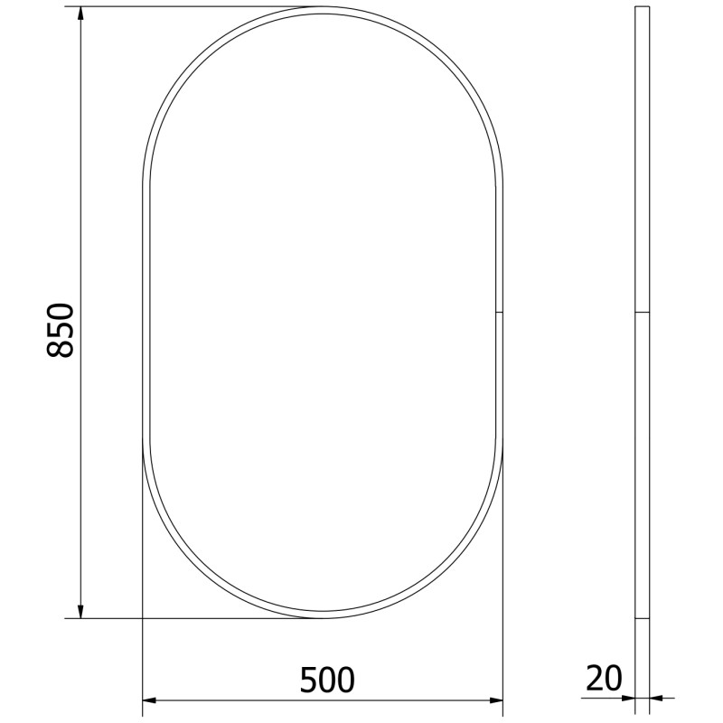 Mexen Loft bathroom mirror oval 85 x 50 cm, gold frame - 9851-085-050-000-50