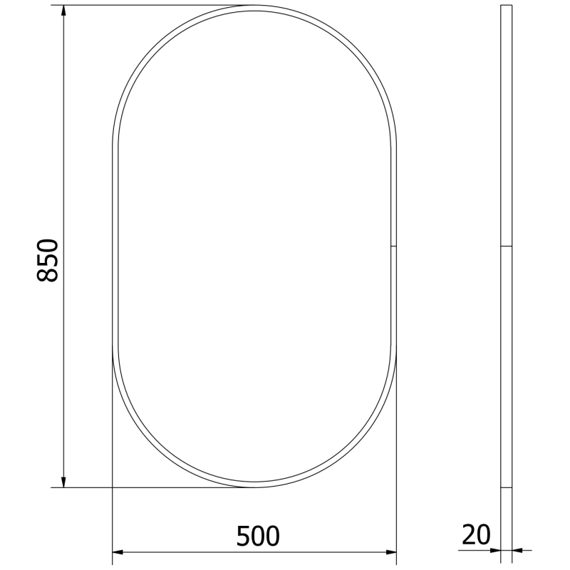 Mexen Loft oval bathroom mirror 85 x 50 cm, gold frame - 9851-085-050-000-50