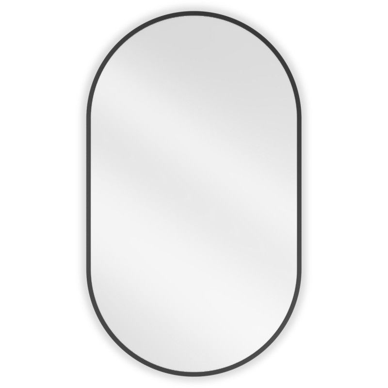 Mexen Loft Oval Bathroom Mirror 85 x 50 cm, Black Frame - 9851-085-050-000-70