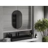 Mexen Loft bathroom mirror oval 85 x 50 cm, black frame - 9851-085-050-000-70
