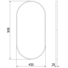 Mexen Loft oval bathroom mirror 90 x 45 cm, black frame - 9851-090-045-000-70