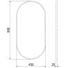 Mexen Loft oval bathroom mirror 90 x 45 cm, gold frame - 9851-090-045-000-50