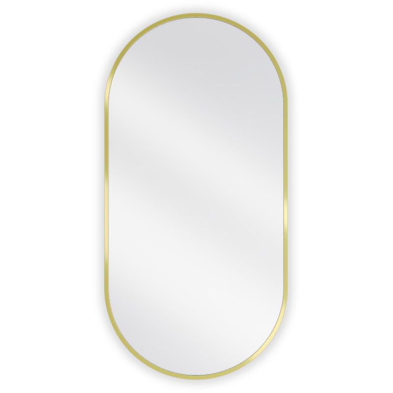 Mexen Loft oval bathroom mirror 90 x 45 cm, brushed gold frame - 9851-090-045-000-50