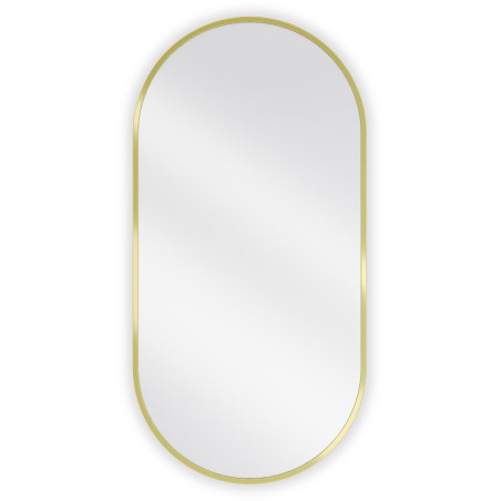 Mexen Loft oval bathroom mirror 90 x 45 cm, brushed gold frame - 9851-090-045-000-50
