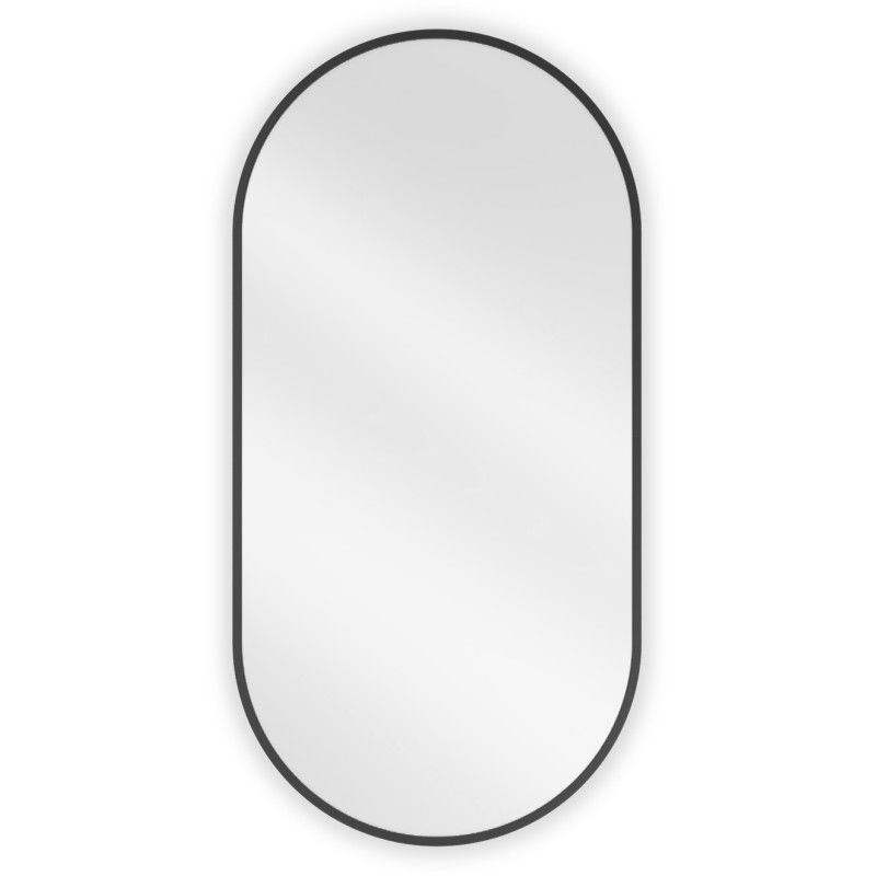 Mexen Loft oval bathroom mirror 90 x 45 cm, black frame - 9851-090-045-000-70