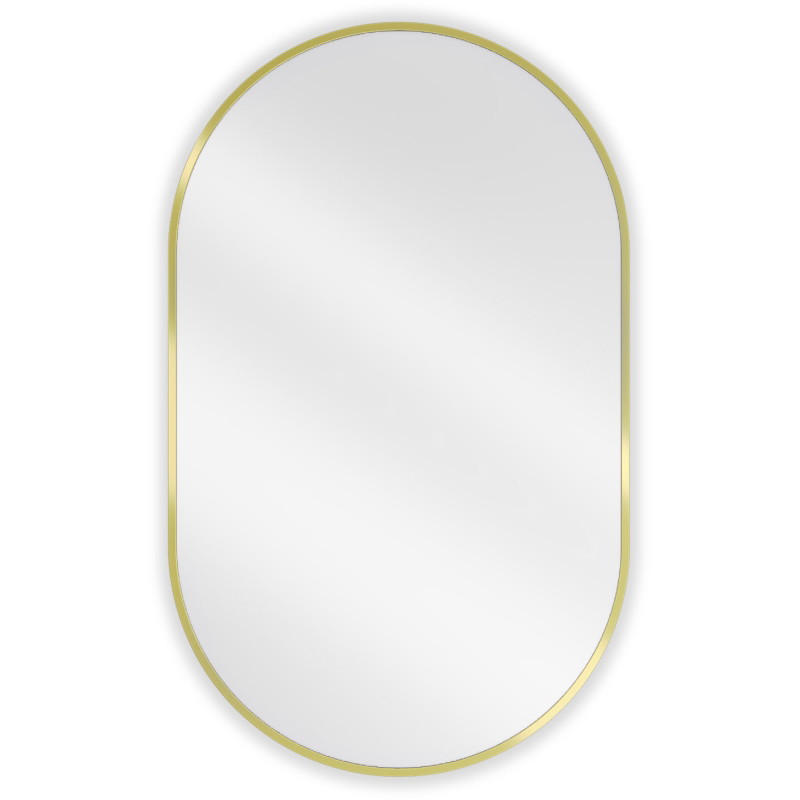 Mexen Loft Oval bathroom mirror 90 x 55 cm, brushed gold frame - 9851-090-055-000-50