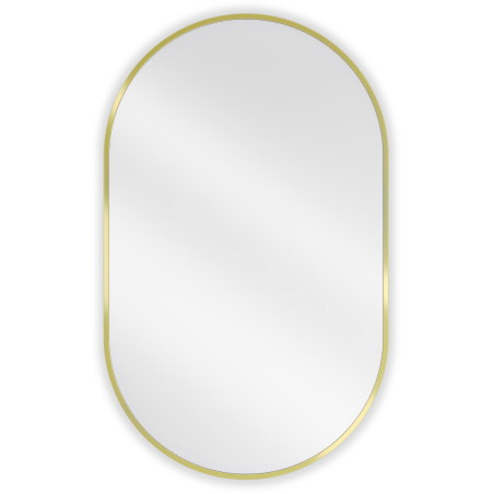 Mexen Loft Oval bathroom mirror 90 x 55 cm, brushed gold frame - 9851-090-055-000-50