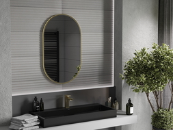 Mexen Loft bathroom mirror oval 90 x 55 cm, gold frame - 9851-090-055-000-50
