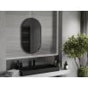 Mexen Loft oval bathroom mirror 90 x 55 cm, black frame - 9851-090-055-000-70