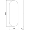 Mexen Loft oval bathroom mirror 100 x 35 cm, brushed gold frame - 9851-100-035-000-50