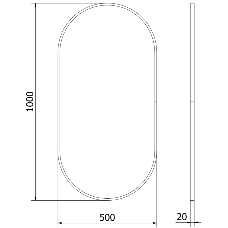 Mexen Loft oval bathroom mirror 100 x 50 cm, gold frame - 9851-100-050-000-50