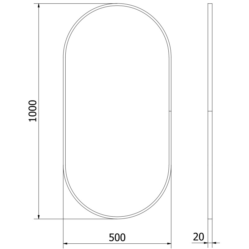 Mexen Loft oval bathroom mirror 100 x 50 cm, black frame - 9851-100-050-000-70