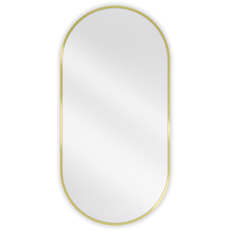 Mexen Loft oval bathroom mirror 100 x 50 cm, brushed gold frame - 9851-100-050-000-50