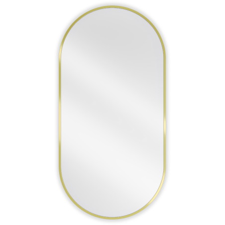 Mexen Loft oval bathroom mirror 100 x 50 cm, brushed gold frame - 9851-100-050-000-50