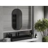 Mexen Loft oval bathroom mirror 100 x 50 cm, black frame - 9851-100-050-000-70