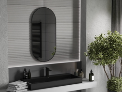 Mexen Loft oval bathroom mirror 100 x 50 cm, black frame - 9851-100-050-000-70
