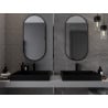 Mexen Loft oval bathroom mirror 100 x 50 cm, black frame - 9851-100-050-000-70