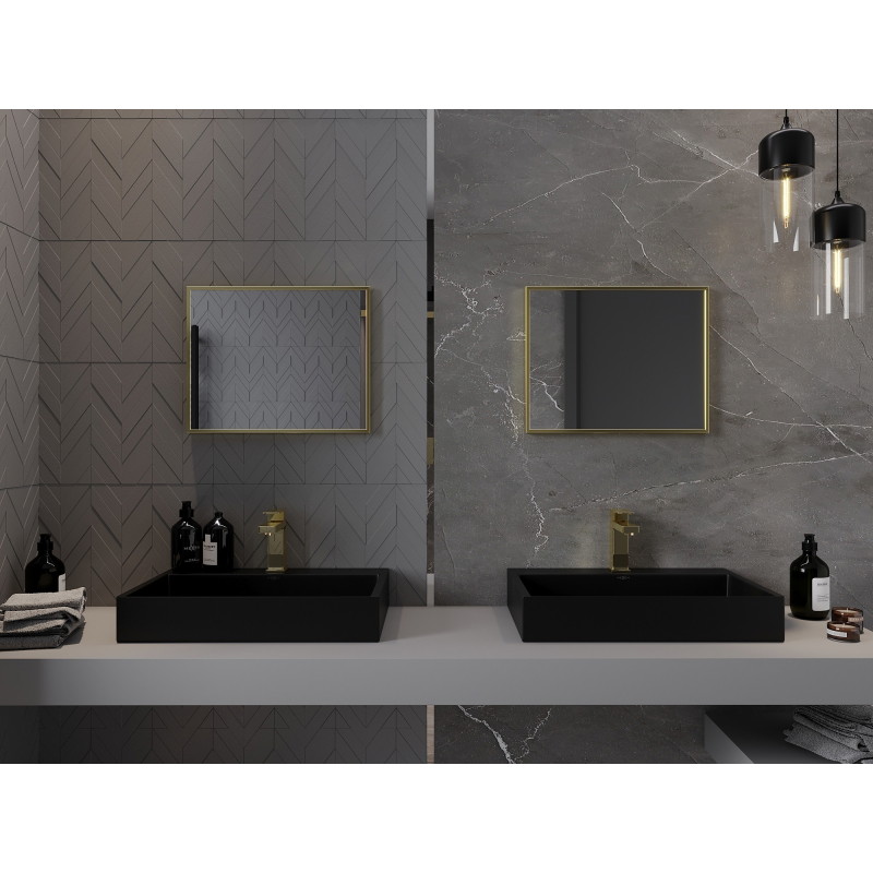Mexen Loft Rectangular bathroom mirror 50 x 40 cm, brushed gold frame - 9852-050-040-000-50