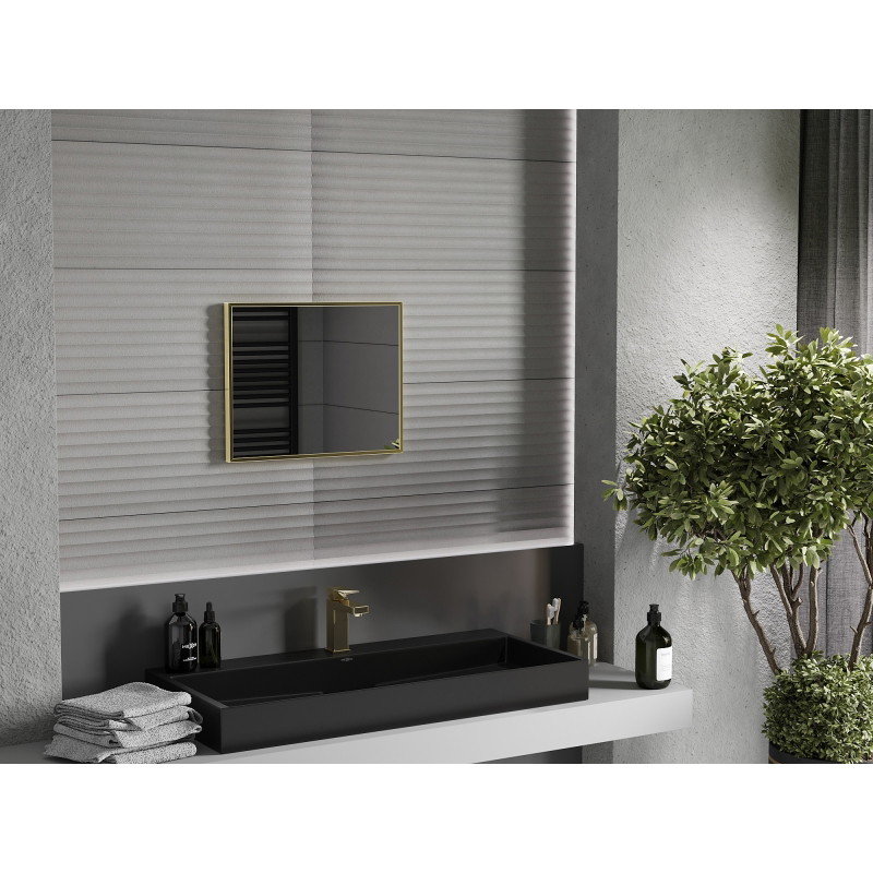 Mexen Loft Rectangular bathroom mirror 50 x 40 cm, brushed gold frame - 9852-050-040-000-50