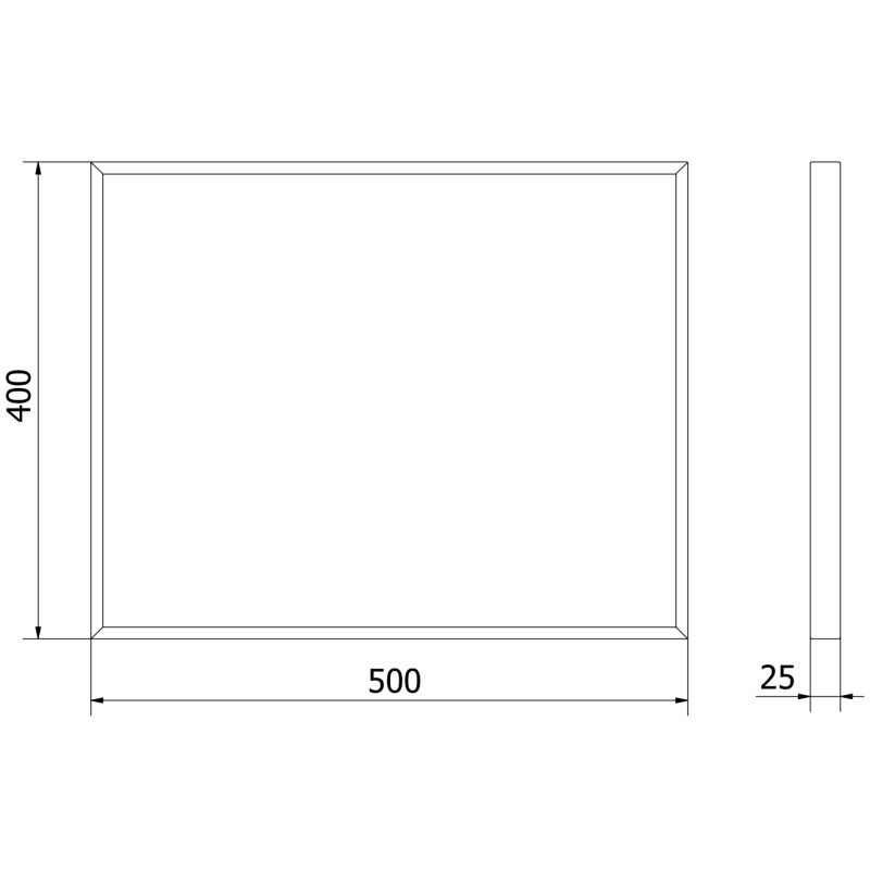 Mexen Loft rectangular bathroom mirror 50 x 40 cm, black frame - 9852-050-040-000-70