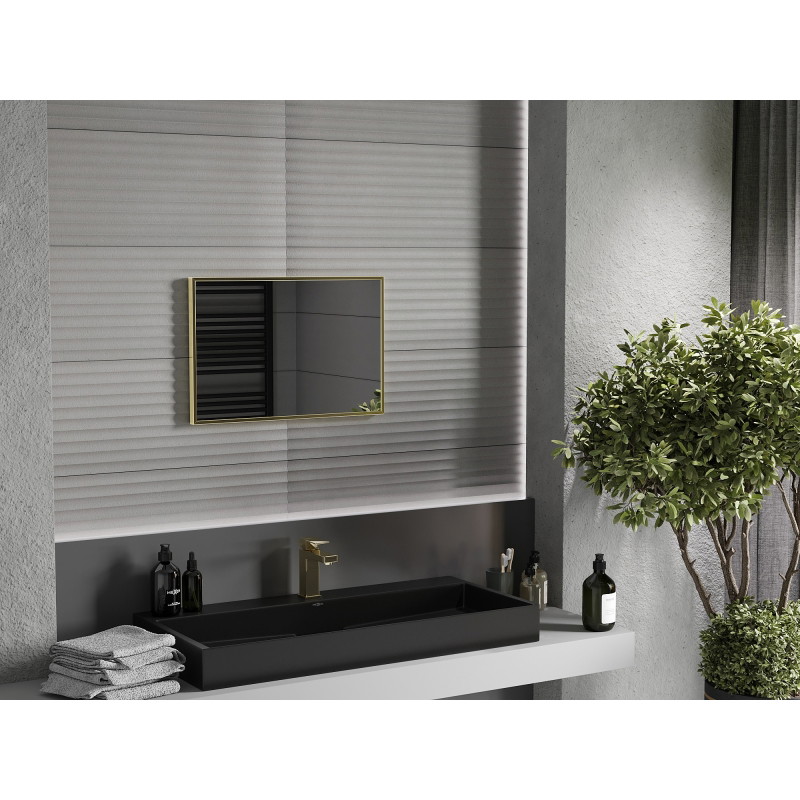 Mexen Loft rectangular bathroom mirror 60 x 40 cm, brushed gold frame - 9852-060-040-000-50