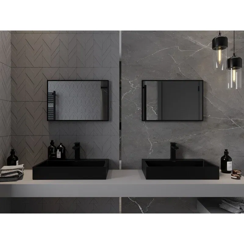 Mexen Loft rectangular bathroom mirror 60 x 40 cm, black frame - 9852-060-040-000-70
