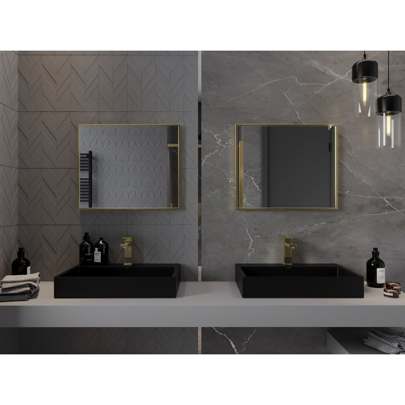 Mexen Loft rectangular bathroom mirror 60 x 50 cm, gold frame - 9852-060-050-000-50