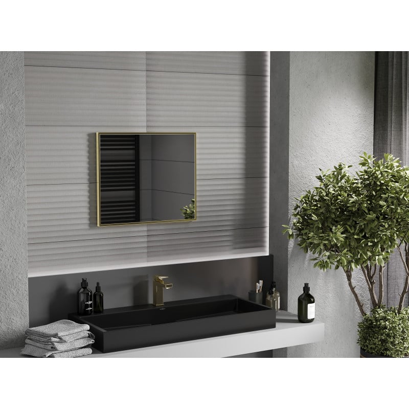 Mexen Loft rectangular bathroom mirror 60 x 50 cm, gold frame - 9852-060-050-000-50