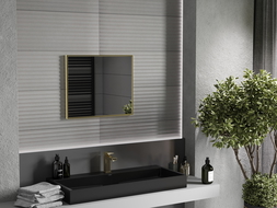 Mexen Loft rectangular bathroom mirror 60 x 50 cm, gold frame - 9852-060-050-000-50